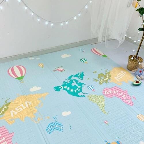 Childrens Carpet 1cm Thick Foldable Baby Play Mat Toddler Crawling Pad XPE Foam Carpet Thickened Infantil Home Decor Mats