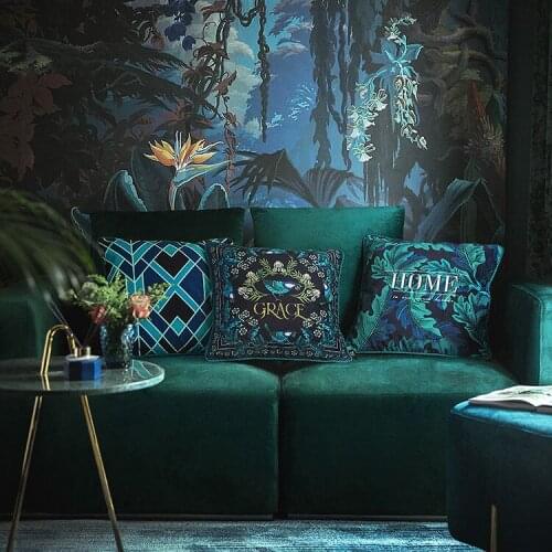 European Retro Pattern Cotton and Linen Hug Pillowcase Lumbar Pillow Car Lumbar Office Backrest Sofa Bay Window Cushion Pillow