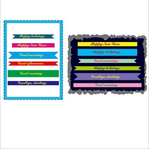 Handwritten labels and signature strips greetings Metal cutting Die template scrapbook Photo album production DIY process