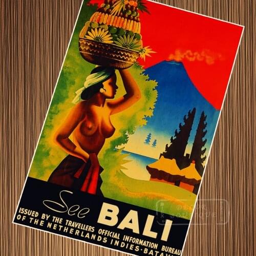 See Bali Island Indonesia Travel Retro Vintage Poster Canvas Painting DIY Wall Paper Posters Home Decor Gift