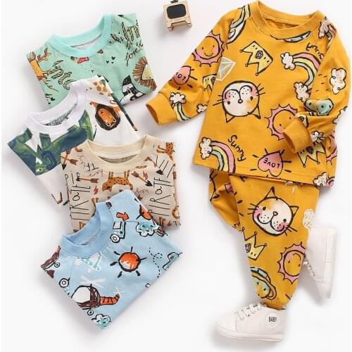 Girl Newborn Baby Clothes Set Baby Suit Childrens Suit Spring Autumn New 100% Cotton Boy Cartoon Suit Childrens Pajamas Set