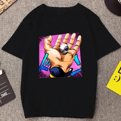 Japanese Anime JoJos Bizarre Adventure Printed Tee The Taste of A Liar Fashion Short Tee Summer Cotton Womens Vogue Streetwear