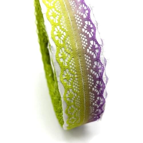 5Yards 28mm Double color Wide Bilateral Handicrafts Embroidered Net Lace Trim Ribbon Wedding Birthday Christmas Decorations #02