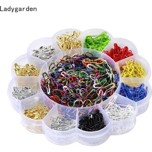 Metal Pins Bulb Gourd Pins Calabash Stitch Markers Metal Safety Pin Pear Shaped Pin Calabash Pins Hangtag Pin with Storage Box