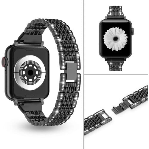 Metal Shiny Jewelry Strap for Apple Watch Band 5 38mm 42mm Women Wristband Replacement Sport Band for iWatch Series 4/3/2/1