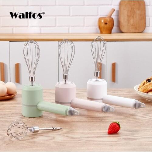 Walfos Electric Hand Mixer 5 Speed Cordless Rechargeable Admixer Egg Cream Whisk High Power Dough Blender Egg Mixer Kitchen Tool