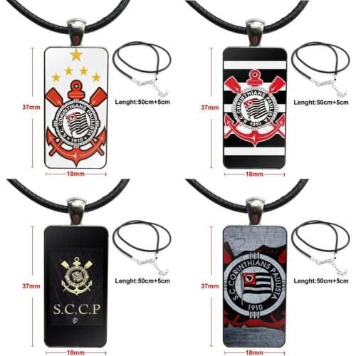 Fashion Necklace Handmade Rectangle Shape Choker Necklace Jewelry Multi Designs For Girls Wholesale Corinthians Football Logo