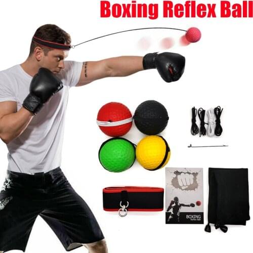 Boxing Reflex Ball Set with Headband Elastic Rope Foam Punch Speed Balls Boxing Reaction Agility Training Home Fitness Exercise