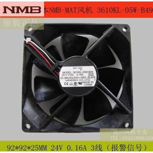 NMB 3610KL-05W-B49 9225 24V 3 wire cooling fan blower