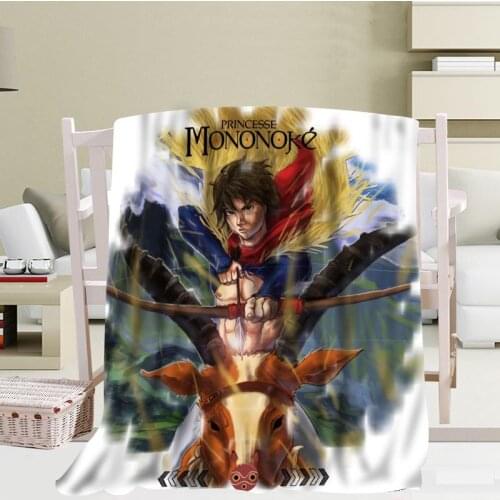 Custom Princess Mononoke Custom Travel BlanketsThrows on Sofa/Bed/Plane Travel Blankets 56x80inch 50X60inch 40X50inch