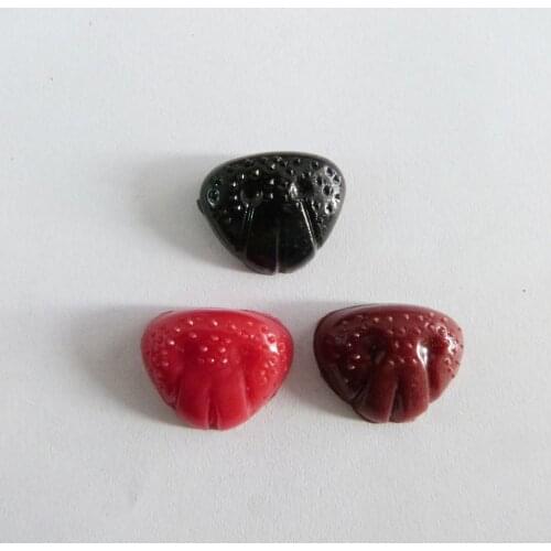 100pcs/lot 15x20mm plastic flat toy noses for diy doll acessories red/black/brown--color option