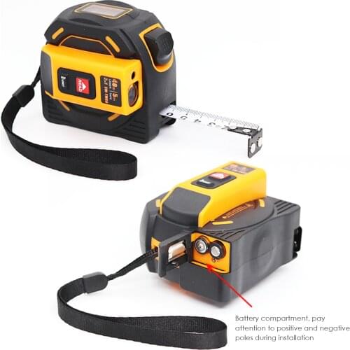 Portable 2-in-1 Laser Distance Tape 5M Measuring Tape 60M Laser Distance Meter with Digital Display Screwdriver for Construction