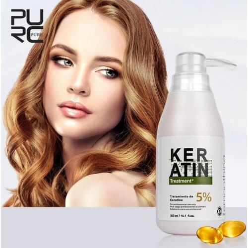 PURC 5% Keratin Hair Repair Treatment Formalin Professional Curly Hair Straightener Hair Extension Shiny Hair & Scalp Treatment