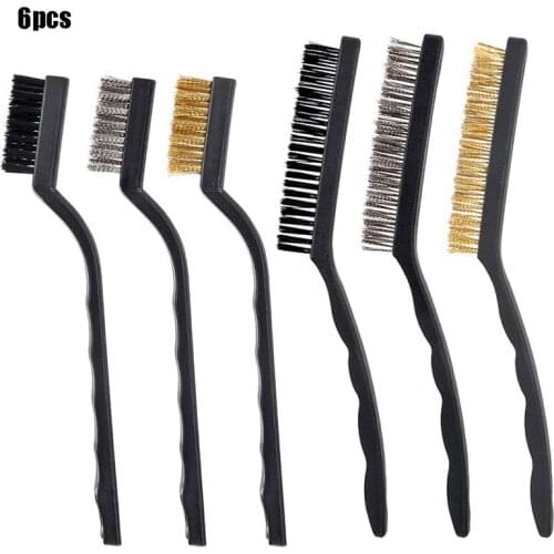 Wire Brass Brush Mini Brushes Micro Steel Brass Rust Remover Paint Remove Metal Scrubbing Polishing Burring Brush