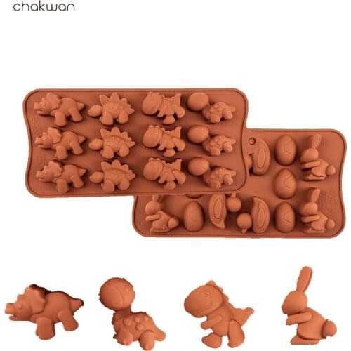 DIY Silicone Chocolate Mold Animal Cake Biscuit Mold Baking Flip Sugar Candy Silicone Rabbit Fish Bear Bird Dinosaur Mold