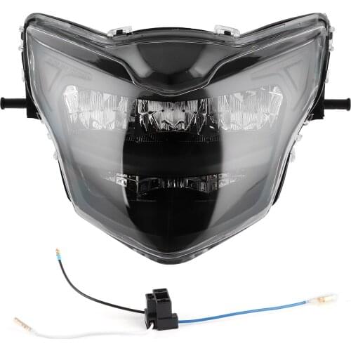 LED Headlight Assembly 12V Bright Motorcycle Head Lamp Modification Fit for Yamaha LC135 V2‑V6Smoky Lens