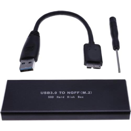 Wholesale M.2 NGFF to USB 3.0 SSD SATA HDD External Enclosure Case Adapter Aluminium Box