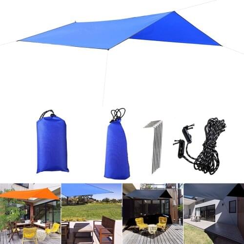 3x3m Awning Waterproof Tarp Tent Shade Ultralight Garden Canopy Sunshade Outdoor Camping Hammock Rain Fly Beach Sun Shelter