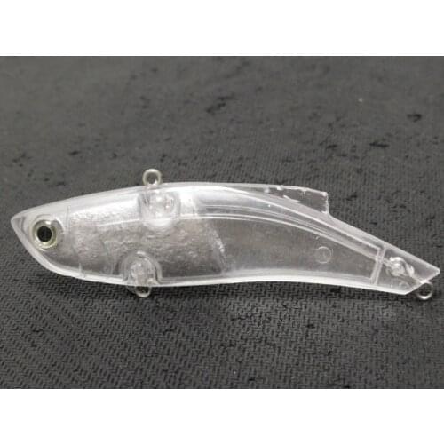 WLure 10 Lipless White Color Unpainted Bait with Random Color Eyes Fast Sinking Tight Wiggle Fishing Lure UPL676