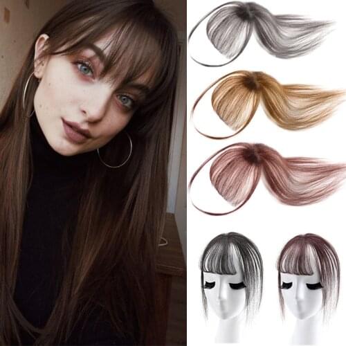XUANGUANG Much more natural hair Handmade 3D Air Blunt Human Hair Bangs Hair Extensions & Wigs Hair Pieces Bangs