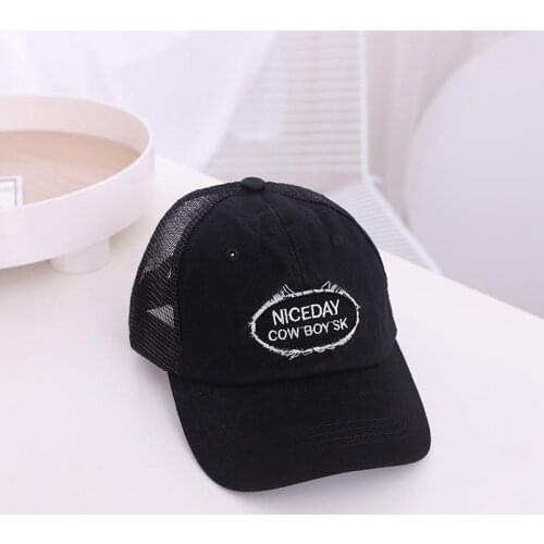 2021 Summer Letter Nice Day Mesh Cotton Casquette Baseball Cap Adjustable Snapback Hats for Child Boy and Girl100