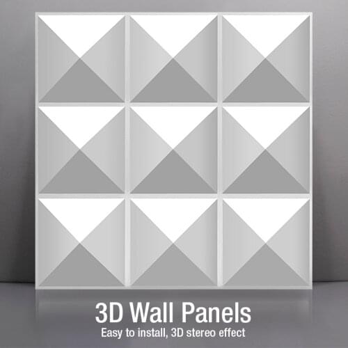 30cm 3D tile panel mold plaster 3D wall stickers living room wallpaper mural Waterproof Bathroom Kitchen Three-dimensional wall
