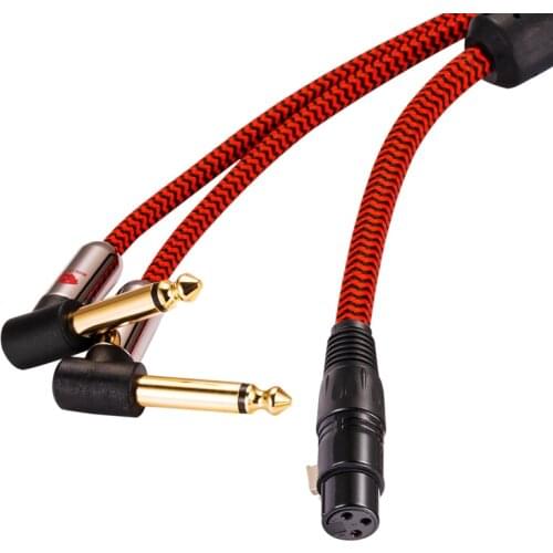 Hifi Audio Cable Regular 3-Pin XLR Female to Dual 6.35mm for Mixer Console Sound box 2 Angled 1/4" Jack to XLR Cable 1M 2M 3M 5M