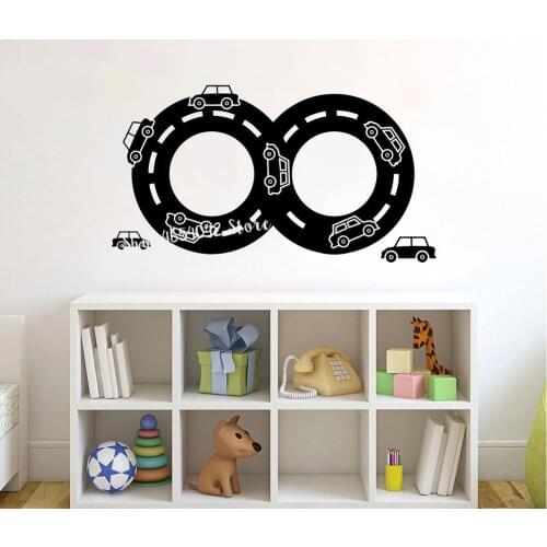 Infinity Road Loop Way Wall Decal Cars Highway Vinyl Sticker Kids Childrens Playroom Decoration Bedroom Stickers G812