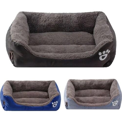 Pet Large Dog Beds Soft Warm Cat Bed Cushion Waterproof Bottom Small Dog Bed Chihuahua Husky Pet Sofa Beds For Dogs Cats S-3XL