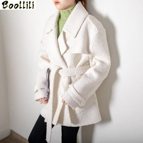 Boollili Spring Autumn Coat Women Clothes 2020 Korean Double-sided Wool Jacket Women Plaid Woolen Overcoat Casaco Feminino