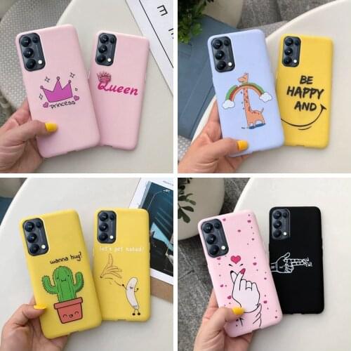 Cute Candy Painted Cover For Oppo Reno5 5G Case Reno 5 Pro CPH2201 Soft Silicone Back Cover For Oppo Reno5 Pro 5G Reno 5 Bumper