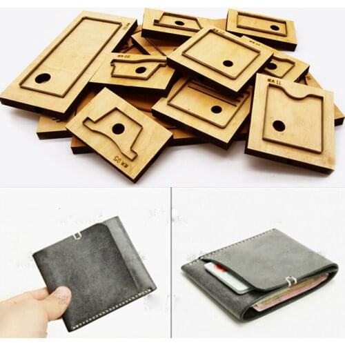 Herramientas para cuero leather craft template fabric cutter wallet card holder bag knife mould die cutter hand punch tool