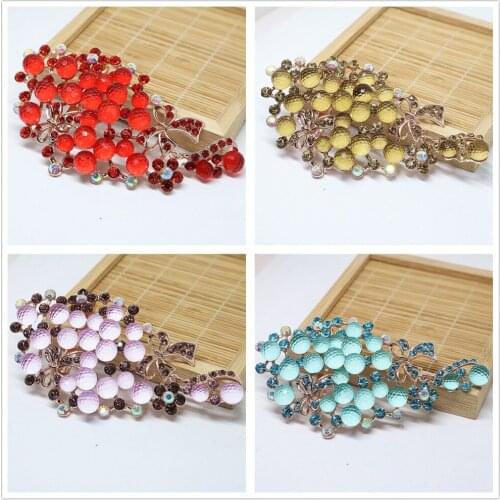 Classical Large Multicolor Charms Crystal Rhinestone Brooches Bouquet Wedding Rose Gold-color Accessories Jewelry Pin B1434