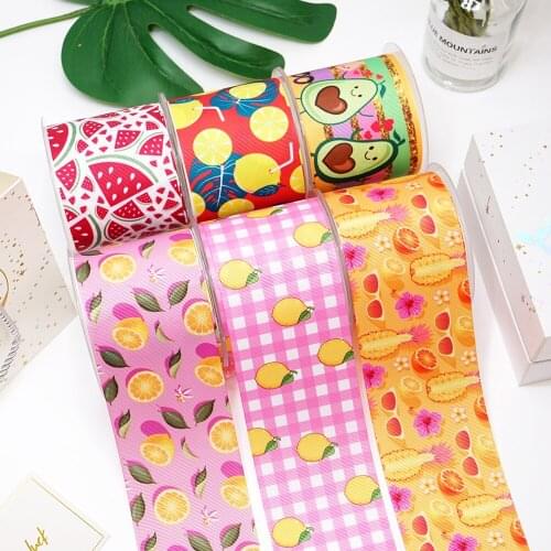 5 Yards Fruits Printed Grosgrain Ribbons For Hair Bows DIY Handmade Materials42536