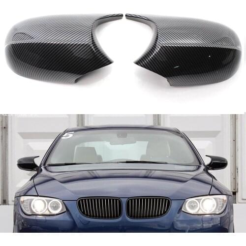 For BMW E90 3 Series 2009-11 Door Rearview Mirror Cover Cap Carbon pattern Type