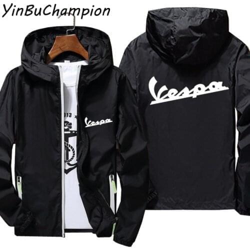 Mens Women Vespa Mod Scooter Motorcycle Casual Windbreaker Sports Pilot Skin Hooded Cycling Camping Pilot Coat Jacket 6XL 7XL