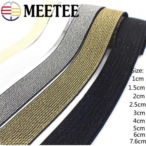 Meetee Nylon Elastic Bands 1-7.6cm Sewing Rubber Band Webbing Ribbon for Garment Trousers Bags Sew Accessories AP336