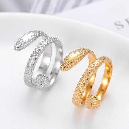 Fashion Snake Ring Vintage Jewelry Punk Style Stainless Steel Rings 2021 Trend Men Gift Adjustable Hip Hop Jewelry Accessories