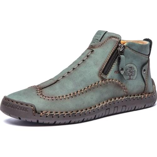 Men Leather Boots Men Durable Outsole Leather Shoes Men 2020 New Fashion Simple Design Autumn Boots Mens Boots