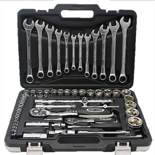 Petpig 82pcs The key Combination Ratchet Torque Wrench 1/2 set Auto Repair Hand Tools for Car Kit a set of keys spanners