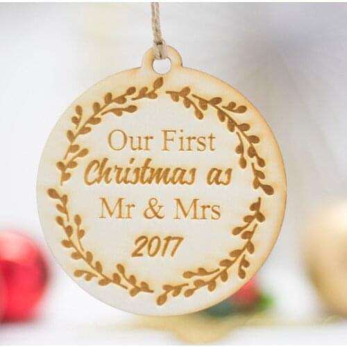 Our first Christmas as Mr Mrs Xmas Ornament Christmas Tree Engraved Christmas Ornaments Home Decor
