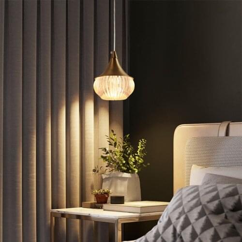 Nordic Crystal Glass Pendant Light Modern LED Bedroom Dining Room Bar Hanging Lamp Living Room Kitchen Home Decor Light Fixtures