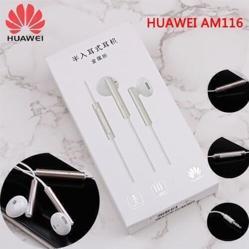 Original Huawei AM116 Earphone with 3.5mm in Ear Earbuds Headset Wired Control for Honor 8 Huawei P10 P9 P8 Mate9 phone