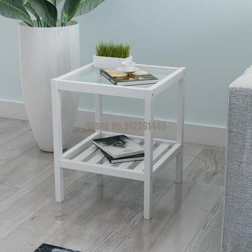 Ins Style Bedside Table Wooden Frame Nordic Girl Bedroom Transformation Bedside Table Solid Wood Shelf Home Stay Sofa Side Table