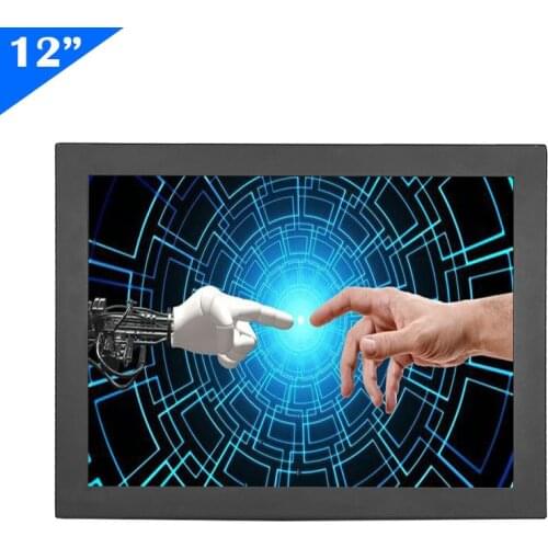 ZHIXIANDA 12 inch Capacitive touch industrial monitor open frame display with HDMI VGA / D-Sub BNC AV USB input
