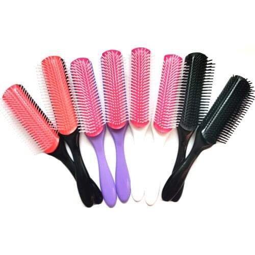 1PCS Hair Comb 9-Row Detangling Hairbrush Similar Not is Denman Brush Curly Wet Hair Scalp Salon Hairdressing Women