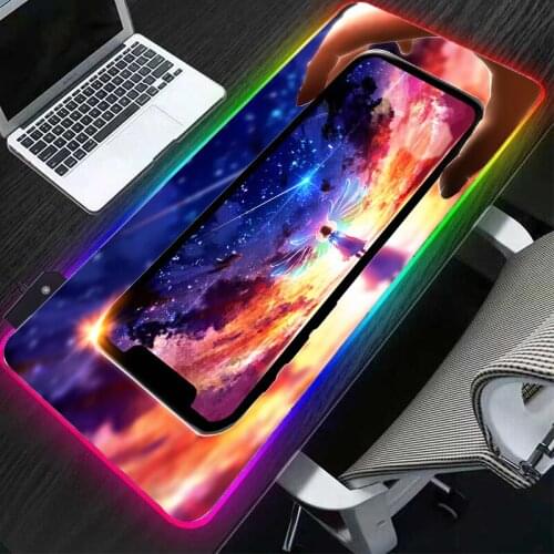 RGB Anime Starry Sky Best Selling HD Picture Game Accessories Game Mouse Pad Backlight Mouse Large Desktop Keyboard LED MousePad