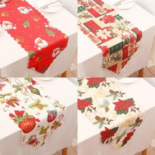 Christmas Table Runner Fashion Fabric Christmas Table Desktop Decorative Tablecloth Christmas Ornament 2021 New New Years Gift