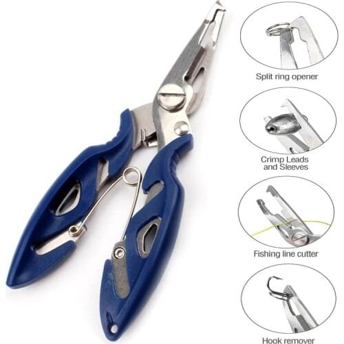 Fish Plier Braid Multi Tool Scissor Opener Tackle Control Remover Lure Bait Cutter Fly Line Wire Fisherman Split Ring Angle Hook