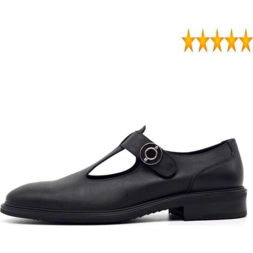 Breathable Real Leather Runway Summer Shoes Men Hook & Loop Hollow Sandals Top Quality Vintage Formal Dress Sandalia Masculina